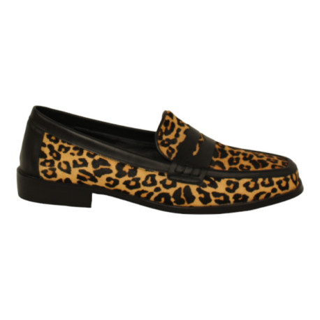 mocasin con corte piel print leo