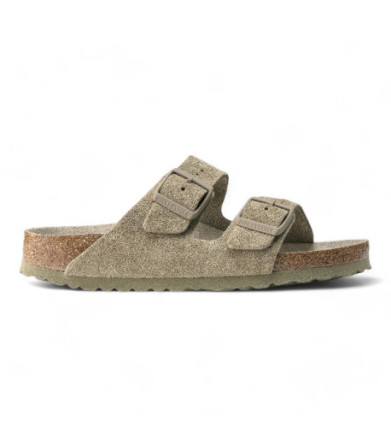 Birkenstock Arizona Suede Leather Faded Kaki