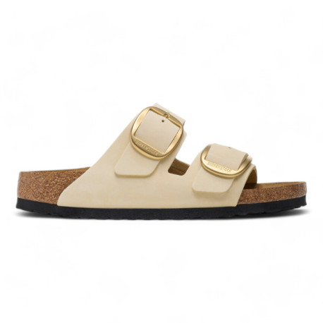 Birkenstock Arizona Big Buckle Nubuck Leather Ecru