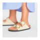 Birkenstock Arizona Big Buckle Nubuck Leather Ecru