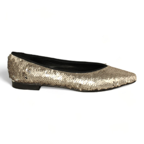 bailarina escotada con punta fina en lentejuelas con plantilla anatomica extraible modelo glam