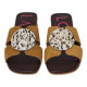 zueco tacon 3 con adorno circulo piel print pelo modelo yill