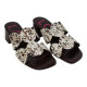 zueco tacon 5 con piel print animal modelo akoma