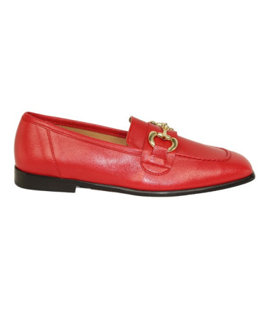 mocasin con punta cuadrada con eslabon metal