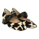 zapato pulsera con punta cuadrada en pielprint animal tacon 5 cm