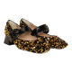 zapato pulsera con punta cuadrada en lentejuelas tacon 5 cm