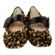 zapato pulsera con punta cuadrada en lentejuelas tacon 5 cm
