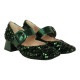 zapato pulsera con punta cuadrada en lentejuelas tacon 5 cm