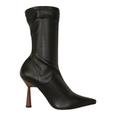 botin nappa elastica con tacon efecto madera de 8cm fabricado en españa