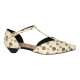 zapato pulsera central y abierto lateral con tacon 3cm piel fantasia circus