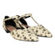 zapato pulsera central y abierto lateral con tacon 3cm piel fantasia circus