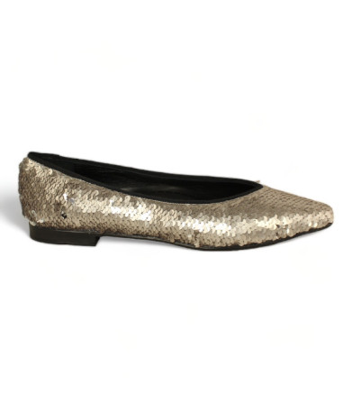 bailarina escotada con punta fina en lentejuelas con plantilla anatomica extraible modelo glam