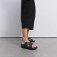 Fitflop LULU Resin-Buckle Leather Cross Slides Black