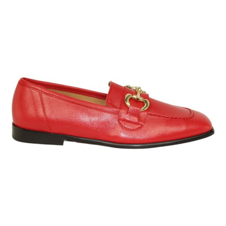 mocasin con punta cuadrada con eslabon metal