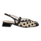 bailarina abierta tacon 3 cm en rejilla estampada topos