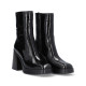 botin plataforma con piel acharolada linea retro fabricado en españa