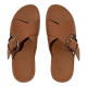 Fitflop LULU  Resin-Buckle Leather Cross Slides Tan