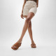 Fitflop LULU  Resin-Buckle Leather Cross Slides Tan
