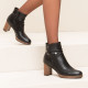 NeroGiardini botin con plataforma y tacon 7,5 cm con detalles caña made in italy