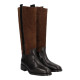 bota tipo montar pieles combinadas linea couture