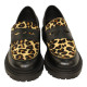mocasin piso track combinado piel print leo