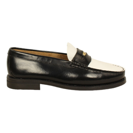 zapato penny loafer piel antic  combinada cosido manual modelo la tita