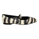 zapato con pulsera tipo merceditas en piel print cebra