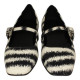 zapato con pulsera tipo merceditas en piel print cebra