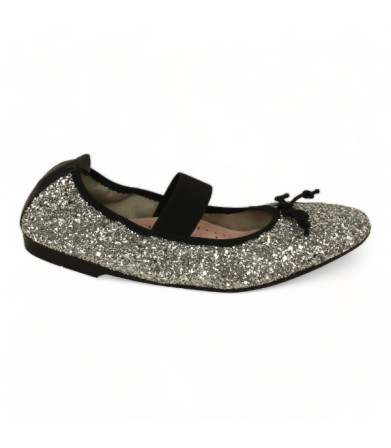 bailarina glitter elástico empeine piso caucho flexible con plantilla anatomica  modelo cloche