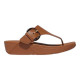 Fitflop LULU Resin-Buckle Leather Toe-Post Tan