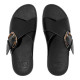Fitflop LULU Resin-Buckle Leather Cross Slides Black