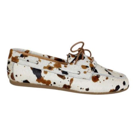 mocasin tipo nautico piel print animal modelo driza