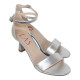 sandalia tacon 6cm modelo tassia piel metalizada