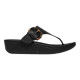 Fitflop LULU Resin-Buckle Leather Toe-Post Black