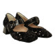zapato pulsera con punta cuadrada en lentejuelas tacon 5 cm