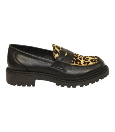 mocasin piso track combinado piel print leo