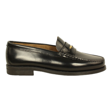 zapato penny loafer piel antic cosido manual modelo la tita