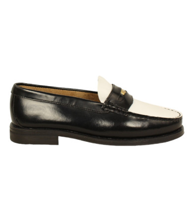 zapato penny loafer piel antic  combinada cosido manual modelo la tita