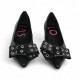 salon tacon 5 cm con lazo con incrustaciones metal y piso goma flexible