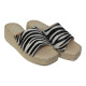 zueco cuña yute en piel print cebra