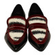 mocasin combinado con copete piel print animal tacon 4