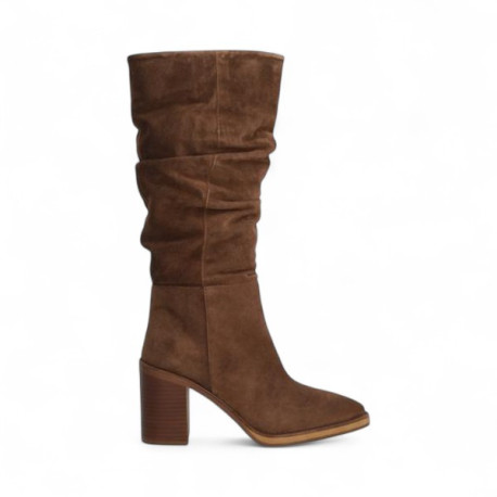 bota tacon 7 cm con caña fruncida linea camdem