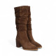 bota tacon 7 cm con caña fruncida linea camdem