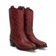 bota cowboy con caña bordada linea queens