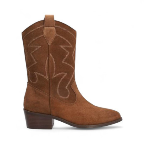bota cowboy con caña bordada linea quenns
