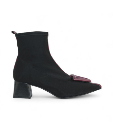botin licra tacon 5 con aplique combinado