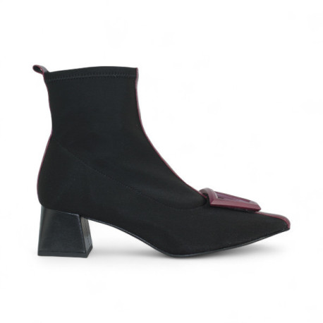 botin licra tacon 5 con aplique combinado